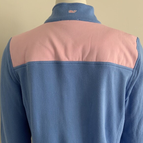 Vineyard Vines Dockside Shep Shirt Zip Blue Pink S - Picture 8 of 9